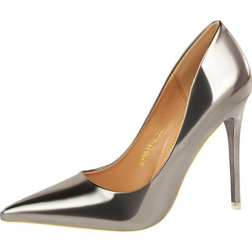 Women Pumps Shoes High Heels 10.5mm Platform Stiletto Office Lady Pointed Toe 2021 Designe Fashion Wedding Dress Party Heels