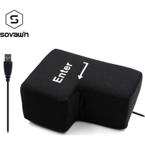 Computer Keyboard Sponge USB Big Enter Key Pillow Desktop Nap Pillow Stress Relief Tool for Home Office Laptop