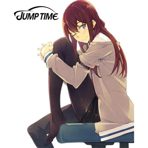 JumpTime 13cm x 9.3cm Steins Gate Anime Vinyl Hot Car Sticker for Window Bumper Car Stickers Sexy Graphic