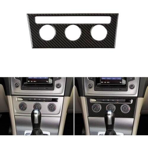 Real Carbon Fiber Interior Center Console Air conditioning Knob Frame Cover Trim For VW Golf 7 MK7 VII 2013 2014 2015 2016 2017