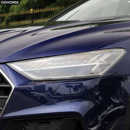 2Pcs Car Headlight Lamp Protective Film Vinyl Transparent TPU Decal Sticker For Audi A7 S7 RS7 4K 4G 2015-Present Accessories