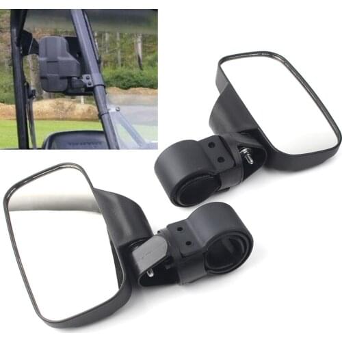 Rear View Mirror Side Mirrors Universal Fit Mounting Clamps 1.75" & 2" Roll Bar For Polaris RZR Yamaha UTV ATV
