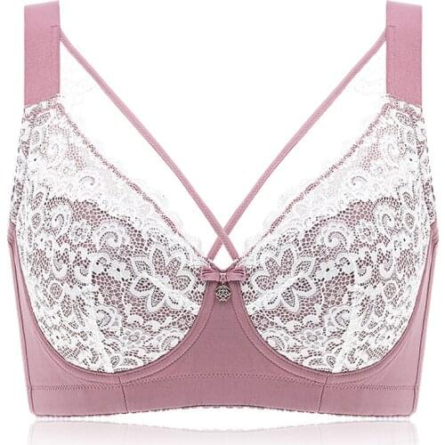 Womens Full Cup Support Underwire Lace Bra 34 36 38 40 42 44 46 B C D E F G H I J