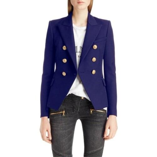 Red Blue Yellow Black White Blazer Women Office Formal Double Breasted Buttons Blazer Plus Big Size Women Blazers Coat