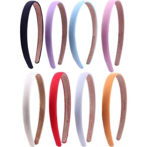 10PCS 10mm Satin Fabric Covered Plastic Headbands 1.0cm Base Hairband For DIY Kids Hair Accessories Raw Children Hair Hoop white