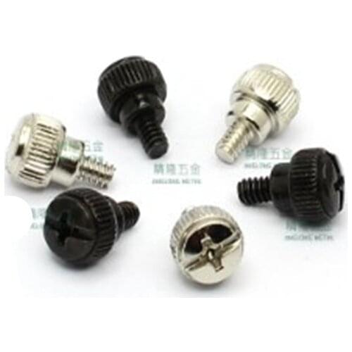10pcs/lot 6#-32*5 Computer Case Screws Black Or Nickel Computer Case Screw Hand Tighten Thumb Screw