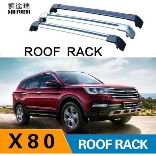 2Pcs Roof bars For LIFAN X80 2017 2018 Aluminum Alloy Side Bars Cross Rails Roof Rack Luggage CUV SUV LED