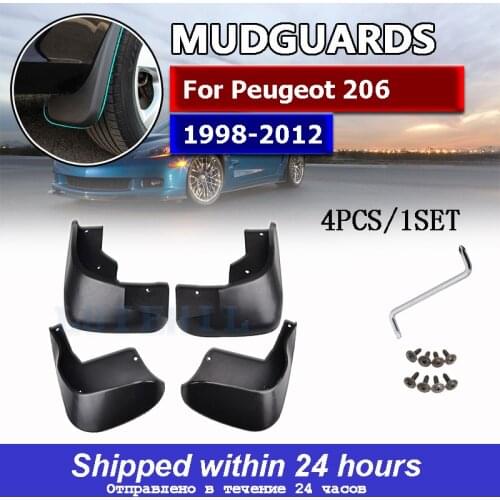 4Pcs Car Fender Mud Flaps Front Rear Mudflaps Mud Splash Guards Mudguards for Peugeot 206 1998-2012