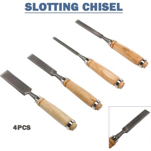 4Pcs/Set Slotted Chisel Wood Carving Gouges 8/12/16/20mm DIY Wood Cut Hand Tool Set For Basic Detailed Carving Woodworkers