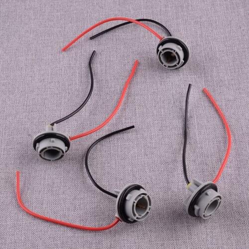 CITALL DC 12V 4Pcs Turn Signal Lights Female Socket Wiring Harness Plug Adapter Fit for blubs 1156 7506 7225 7527 BA15S S25 P21W