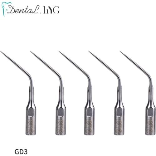 5pcs GD3 Dental Scaler Tips Fit EMS Woodpecker Ultrasonic Scaler Handpiece Dental Ultrasonic Scaler Scaling Tip