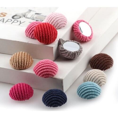 Mix Colors 15mm 50PC Corduroy Round Shape Kids Clothes Covered Button Flatback Cabochon DIY Decoration Buttons Scrapbooking DIY