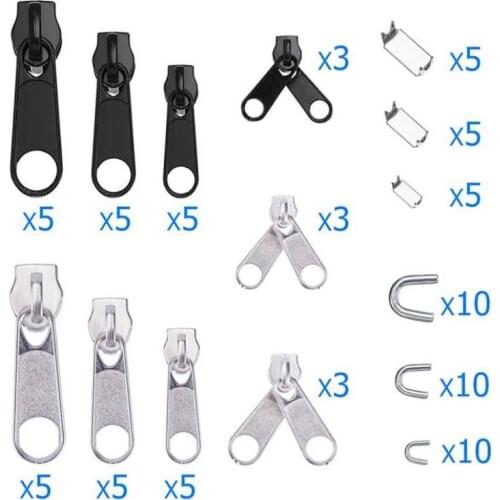 84/194pcs Zinc Alloy Spray Nylon Zipper Head 2 Type 4.5 Inch Needle Nose Pliers Zipper Heads Install Pliers