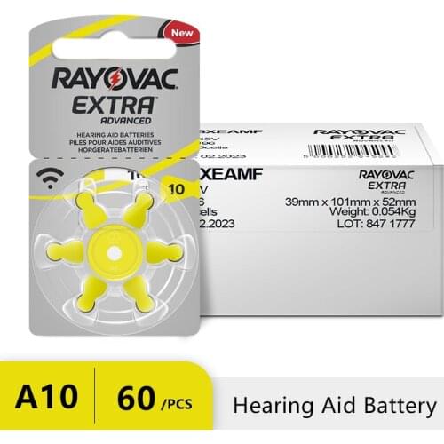 Hearing Aid Battery A312 A10 A13 A675 60PCS RAYOVAC EXTRA 312 13 10 675 Zinc Air Batteries For Speaker Amplifier Long Lasting