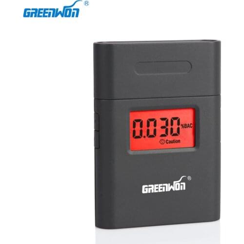 GREENWON portable 360 degree rotating mouthpiece red backlight Accurate Breath Alcohol Tester LED Light Alcohol Breathalyzer