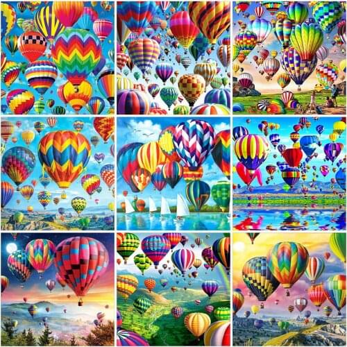 MomoArt 5D Diamond Painting Hot Air Balloon Cross Stitch Set Diamond Embroidery Scenery Needlework Mosaic DIY Decor For Home