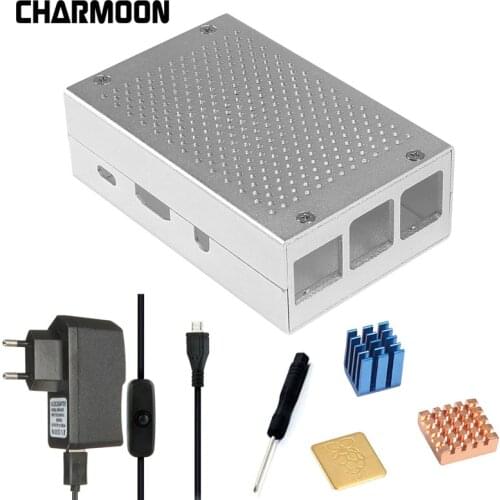 For Raspberry Pi 3 Aluminum Case Metal Case + Screws + Heat Sink Enclosure Kit For Raspberry Pi 3 Model B + New
