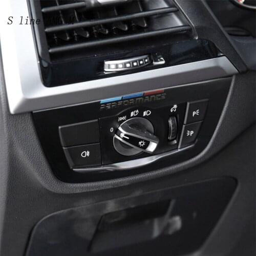 Car Styling For BMW G01 G02 X3 X4 Interior Headlight Switch Button Frame For M Performance Trim Sticker Car Interior Accessories