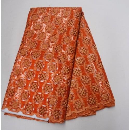 Beautifical African lace fabric organza lace fabric Latest French tulle laces with sequins for party dress P465-5