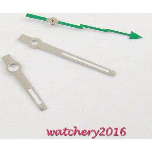 BRAND new white watch hands luminous green small second hands for fit 8205 8215 movement Mens Watch Hands