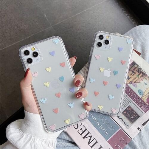 Simple Love Heart Phone Case For Xiaomi Note 10 Mi 9t A3 9 lite Capa For Redmi Note 9 Pro 9s 8t 7 8 Transparent Cute Soft Cover