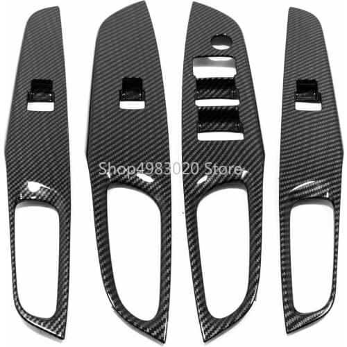 For Toyota VIOS 2019 Car Decoration ABS Chrome Matte/Carbon fiber Door Window Armrest Cover Switch Panel Trim Molding Garnish