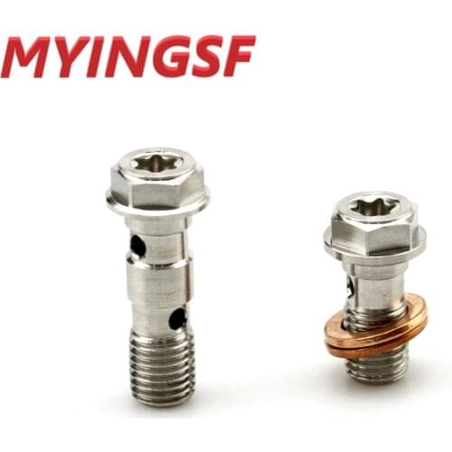 Double Banjo Bolt Rear Brake Master Cylinder Race Spec M10x1.25x32mm For Dual Brake Line