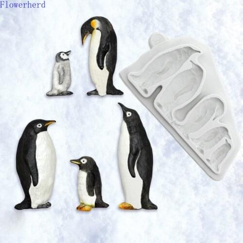 Baking Tools Cute Antarctic Penguin Shape Chocolate Mold Fondant Cake Silicone Mold Silicone Bakeware Silicon Moulds Cake Decors