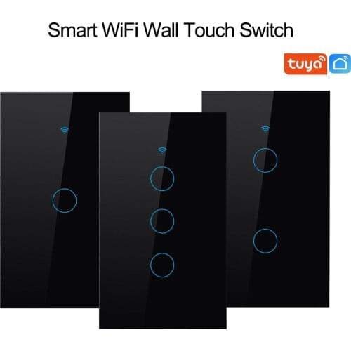 US Smart Light touch Switch 1/2/3/4 Gang wall switch Touch/WiFi/APP Smart Home remote controller Work with Alexa google home