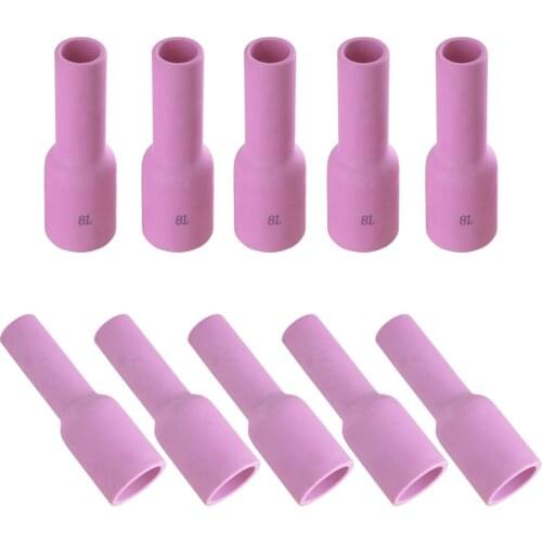 54N14L Long TIG Alumina Gas Lens Nozzle Kit Fit SR DTA DB WP 17 18 26 TIG Welding Torch Accessories Pack of 10