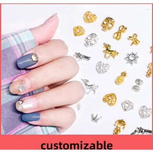 LEAMX 50Pcs/Bag 3D Nail Art Halloween Rhinestones Decoration Metal Skull Charms Jewelry DIY Beauty Nail Accessories Supplies