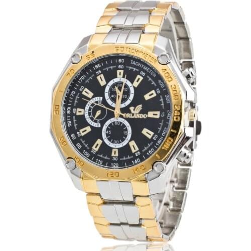 2020 New Famous Brand Big Dial Gold Casual Quartz Watch Men Full Stainless Steel Watches Relogio Masculino Mens Clock Hot Sale