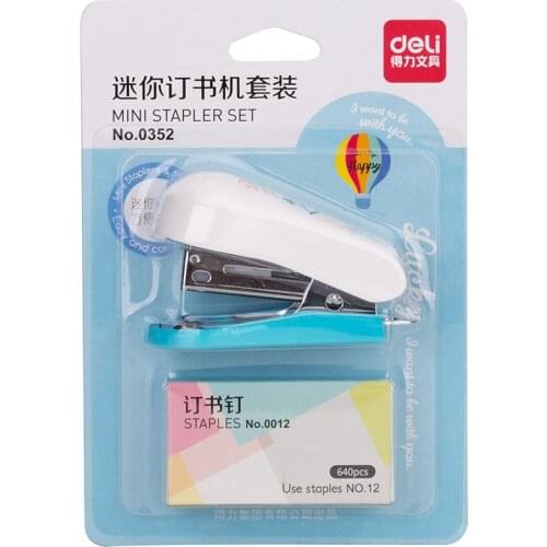 10Pcs Mini Stapler Plastic Stationery Set Kawaii Stapler Paper Office Accessories Mini Binder Stationary Set