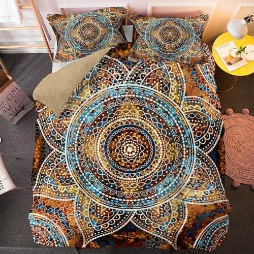 3D Mandala Bedding Sets Indian Duvet Cover Set Comforter Covers Soft Fabric Twin Full King Queen Size
