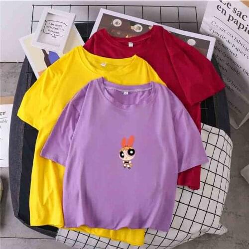 2020 New cartoon small girl Police Harajuku Streetwear Funny Cartoon Printed T-shirts Womens Fashion Clothing
