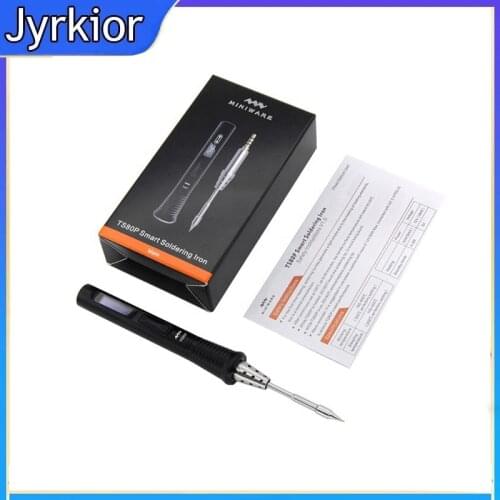 New Mini Smart Portable Adjustable Temperature LED Display Electric Soldering Irons TS80P With B02 Iron Tips For TS80