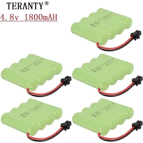 Upgrade 4.8v 1800mah NiMH Battery For Rc Toys Cars Tanks Robots Guns Boats AA Ni-MH 2400mah 4.8v Rechargeable Battery Pack 5PCS