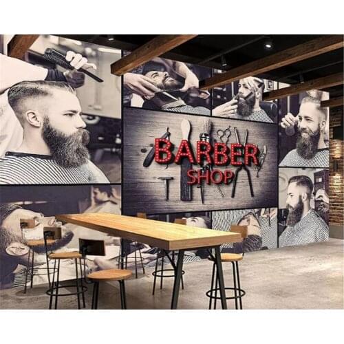 Beibehang Custom Wallpaper Living Room Bedroom Background 3d Wallpaper Stylish Barbershop Background wall 3d wallpaper behang