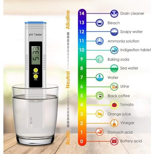 PH Meter 0.01 PH High Precision Water Quality Tester with 0-14 PH Measurement Range Aquarium Swimming Pool Water PH Detection