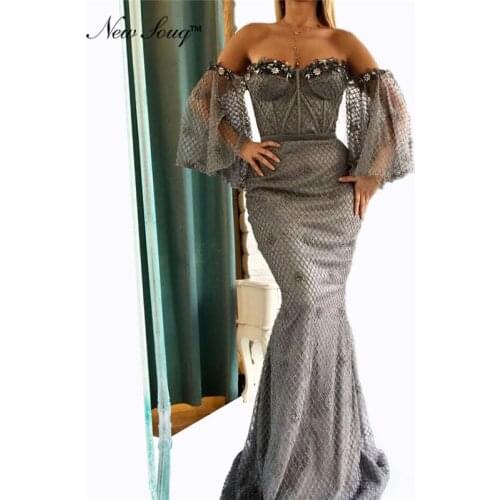 Mermaid Off Shoulder Arabic Evening Dress 2019 Kaftan Dubai Party Gowns Custom Made Lebanon Design Women Formal Prom Gowns