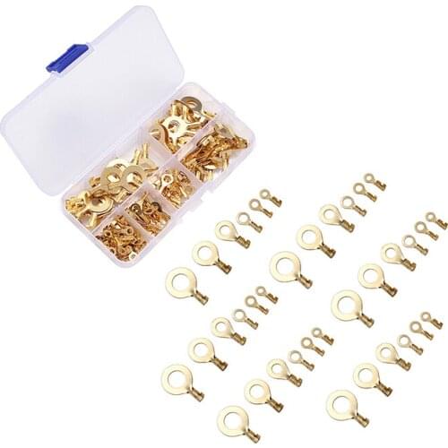 Durable 150PCS M3/M4/M5/M6/M8/M10 Ring Cable Lugs Electrical Non-Insulated Ring Lug Wire Connector Wire Terminal Kit Accessories