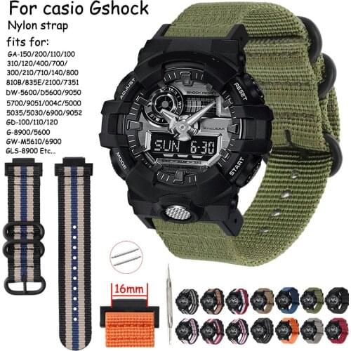 16mm Gshock Nylon Watchband for Casio G-SHOCK GA-150 800 DW5600 6900 GD-110 G-8900 GLS8900 Watch Strap Band Replace Bracelet
