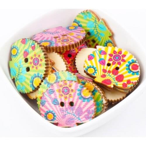 Mix Tree Pattern Wooden Buttons Handmade Accessories Decoration Sewing Scrapbooking Crafts DIY Botones 24x30mm 30pcs T0715-FD