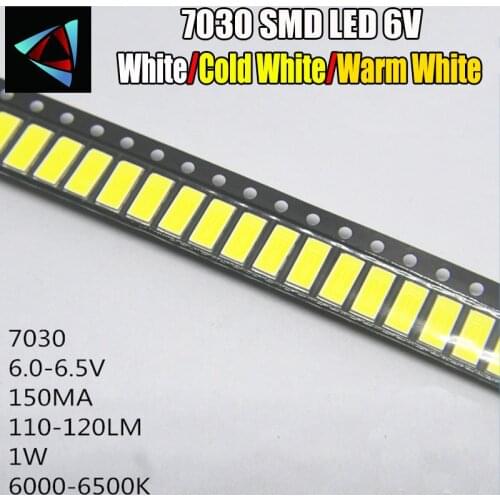 50pcs FOR LG Innotek LED LED Backlight 1W 7030 6V Cool white TV Application smd 7030 led cold white 100-110lm 7.0*3.0*0.8mm