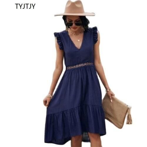 Однотонные летние платья TYJTJY China At AliExpress