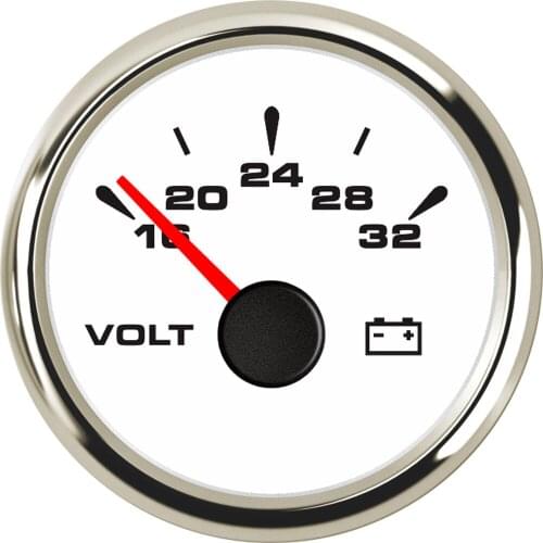 SAMDO 16-32V 7 Backlit Waterproof Voltmeters Universal Voltage Gauges Voltage Meter 52mm For Boat Yacht Auto Motor Home Truck