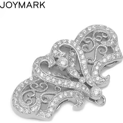 High Quality Jewelry Accessories 925 Sterling Silver Zircon Stone 3 Rows Crown Tassels Necklace Pendant Connectors SLJQ-CZ018