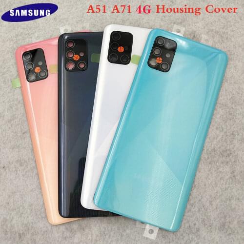 Samsung Battery Back Cover A51 A71 5G A515 Original Glass Rear Door Housing Replacement Repair Parts With Camera Frame Lens+Logo