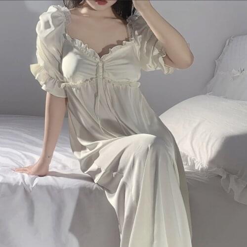 Women Sleepwear Night Wear Summer Nightgown Nighty for Ladies