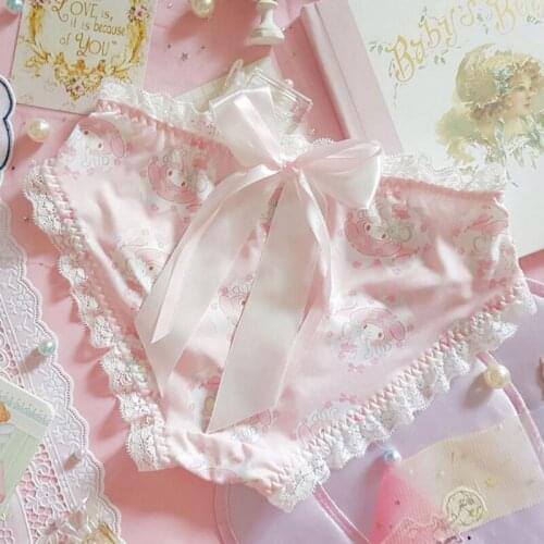 Women Girls Panties Sexy Cute See Through Lace Thongs Lolita Panty Briefs G String Anime Cosplay Lingerie Kawaii Pink Underwear